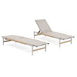 Hargrove Outdoor Patio Aluminum Chaise Lounge (Set of 2) - Natural / Silver