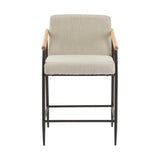 Mid Century Modern Counter Stool Set With Iron Frame