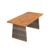 Outdoor Acacia Wood Dining Table with Teak Finish