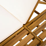 Lounge Chaise Set, Acacia Wood with Water-Resistant Cushions