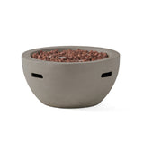 27' Bowl Shaped MGO 40,000 BTU Propane Fire Pit, Light Grey (Tank Cover not Included)