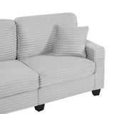 Upholstered U-Shaped Sectional Sofa with Movable Ottoman and Storage Pockets - Multiple Colors