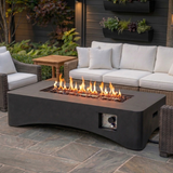 56" Propane Fire Pit Table, Rectangular Outdoor Gas Fire Pit