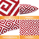 2 Pack Outdoor Throw Pillows - Waterproof & Fade-Resistant (18x18 Inch, Red)