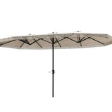 Extra Large Outdoor Umbrella with Fringe and Crank Handle