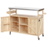 K&K Outdoor Kitchen Island, Rolling Bar Cart & Storage Cabinet