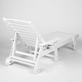 Lounge Chair Outdoor with Wood Texture, HDPE, Adjustable Backrest