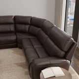 Brazil - Power Sectional With Adjustable Headrest & Footrest - Dark Brown