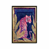 Deep Neon Jungle Cat - With Hand-Applied Glitter and Gold Leaf