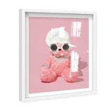 Teddy The Bae Pink - Displayed in a shadowbox