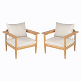 Terassi Outdoor Lounge Chair (Set of 2) with Cushions - Beige / Light Teak