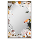 Tucan White Floral Mirror