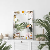 Tucan White Floral Mirror