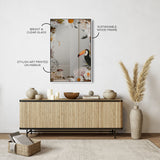 Tucan White Floral Mirror
