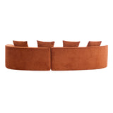 126" Curved Sectional Sofa (Dark Orange-D28 Full Foam)