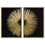 Sunburst Golden Night DIPTYCH - Displayed in a Floating Frame