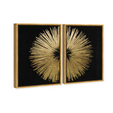 Sunburst Golden Night DIPTYCH - Displayed in a Floating Frame