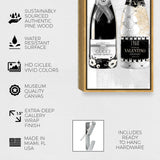 Fashion Champagne Galore Day TRIPTYCH - With hand-applied Shimmer diamond dust