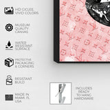 Noir and Blush Lips DIPTYCH - Displayed in a Floating Frame