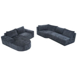 Modular Cloud Sectional Sofa Set, U-Shaped Upholstered Couch With Deep Seat