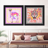 MAGENTA ANIMAL SET - Displayed in a shadowbox