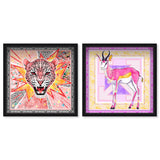 MAGENTA ANIMAL SET - Displayed in a shadowbox