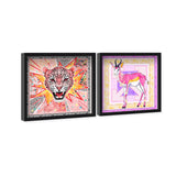 MAGENTA ANIMAL SET - Displayed in a shadowbox