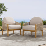 Grotta Outdoor Wood Club Chair Set of 2