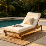 Light Teak Acacia Wood Chaise Lounge Set