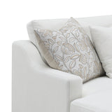 Valiant Chenille Sectional Sofa With 4 Pillows - Ivory