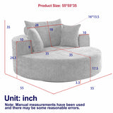 55''L Chenille Foam Single Swivel Chair
