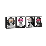 Floral Beauty Set of 4 - With Applied Heavy Gel Top Coat
