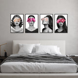 Floral Beauty Set of 4 - With Applied Heavy Gel Top Coat