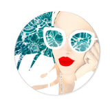 MariPily in White - Round Acrylic Art