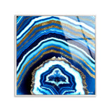Adore Cyan Geode - Framed Acrylic Art