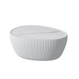Light Sintered Stone Top Goose Egg Shape Table with Ready-to-Use Design