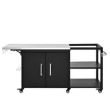 K&K 76.6' Outdoor Grill Cart with Storage Cabinet