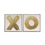 Love XO Set of 2- With Hand-laid Plaster and Acrylic Paint