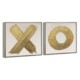 Love XO Set of 2- With Hand-laid Plaster and Acrylic Paint