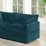 Comfortable Deep Seat Modular 3 Seater Sectional Sofa with Ottomans - Chenille