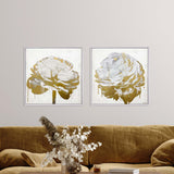 Gilded Floral Set of 2- With Hand-Brushed Gel Coat and Acrylic Paint Brushwork