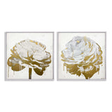 Gilded Floral Set of 2- With Hand-Brushed Gel Coat and Acrylic Paint Brushwork