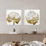Gilded Floral Set of 2- With Hand-Brushed Gel Coat and Acrylic Paint Brushwork