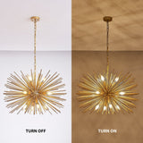 29" Mid-Century Modern 12-Light Starburst Chandelier