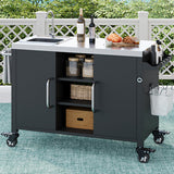 K&K 55.5" Outdoor Kitchen Island with Sink