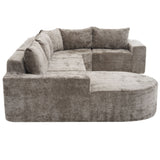 Modular Cloud Sectional Sofa Set, U-Shaped Upholstered Couch With Deep Seat