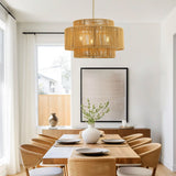 Boho Rattan 3-Light Chandelier
