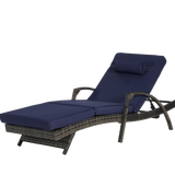 Outdoor Wicker Reclining Chair Set of 2 with Cushions