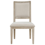 Rodota - 5 Piece Round Dining Table Set With Upholstered Chairs - White Washed