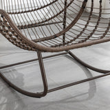 Outdoor Rattan Rocking Chair with Padded Cushion